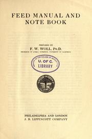 Cover of: Feed manual and note book