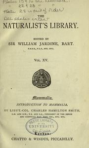 Cover of: Introduction to mammalia. by Charles Hamilton Smith