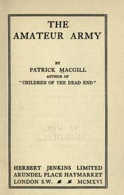 Cover of: The amateur army by Patrick MacGill