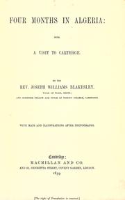 Cover of: Four months in Algeria by Joseph Williams Blakesley
