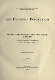 Cover of: ... On the text of Chaucer's Parlement of foules by Eleanor Prescott Hammond
