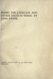 Cover of: Hamid the luckless, and other tales in verse. by Payne, John