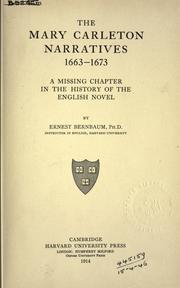 Cover of: The Mary Carleton narratives, 1663-1673, a missing chapter in the history of the English novel.