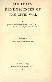Cover of: Military reminiscences of the civil war by Jacob D. Cox