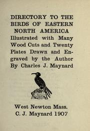 Cover of: Directory to the birds of eastern North America by C. J. Maynard