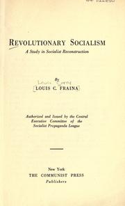 Cover of: Revolutionary socialism by Lewis Corey