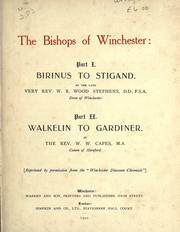 Cover of: bishops of Winchester: part I, Birinus to Stigand