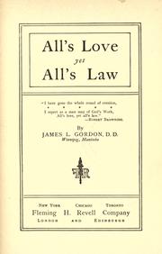 Cover of: All's love yet all's law.