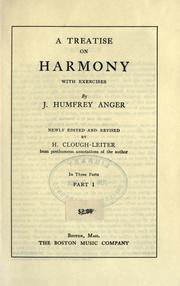 A treatise on harmony, with exercises by Joseph Humfrey Anger