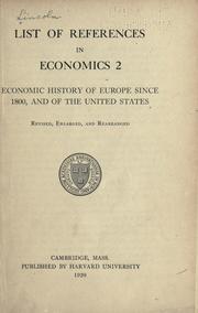 Cover of: List of references in Economics 2 by Edmond Earle Lincoln