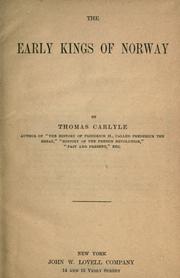 Cover of: The  early kings of Norway