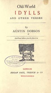 Cover of: Old-world idylls and other verses by Austin Dobson