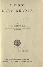 Cover of: A first Latin reader by Herbert Chester Nutting