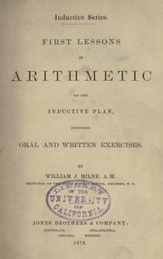 Cover of: First lessons in arithmetic on the inductive plan: including oral and written exercises