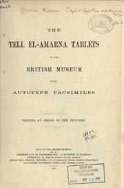 Cover of: The Tell el-Amarna tablets: in the British Museum; with autotype facsimiles.