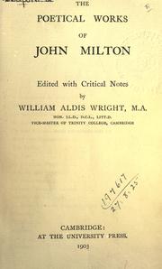 Cover of: Poetical works. by John Milton