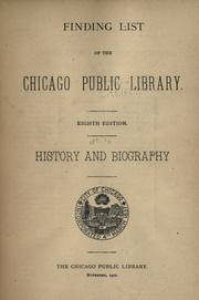 Cover of: Finding list of the Chicago public library by Chicago Public Library