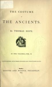 Cover of: The costume of the ancients