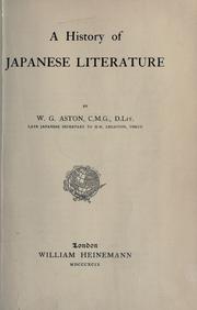 Cover of: A history of Japanese literature. by W. G. Aston