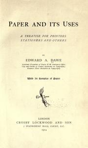 Cover of Paper and its uses