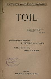 Cover of: Toil