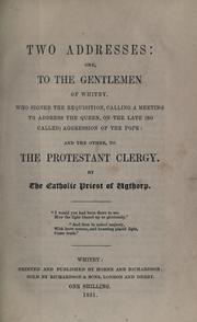 Cover of: Two addresses by N. Rigby
