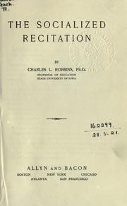 Cover of: The socialized recitation.