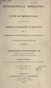 Cover of: Ecclesiastical biography by Wordsworth, Christopher