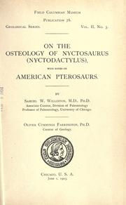 Cover of: On the osteology of Nyctosaurus (Nyctodactylus): with notes on American pterosaurs