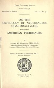 On the osteology of Nyctosaurus (Nyctodactylus) by Samuel Wendell Williston