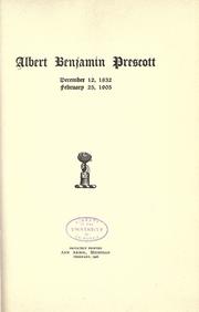 Cover of: Albert Benjamin Prescott. by 