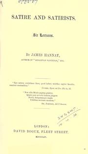 Cover of: Satire and satirists by James Hannay