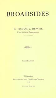 Cover of: Broadsides. by Victor L. Berger