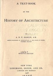 Cover of: A text-book of the history of architecture