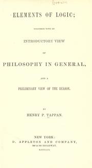 Cover of: Elements of logic by Henry Philip Tappan, Henry Philip Tappan