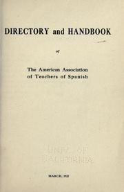 Cover of: Directory and handbook of the American association of teachers of Spanish.