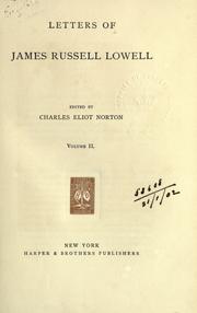 Cover of: Letters by James Russell Lowell
