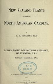 New Zealand plants suitable for North American gardens by L. Cockayne