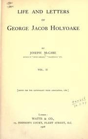 Cover of: Life and letters of George Jacob Holyoake by Joseph McCabe
