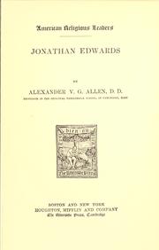 Cover of: Jonathan Edwards by Alexander V. G. Allen