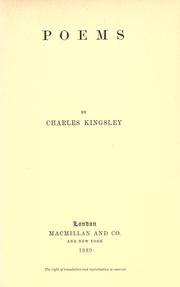 Cover of: Poems by Charles Kingsley