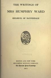 Cover of: The writings of Mrs. Humphry Ward. by Mary Augusta Arnold Ward