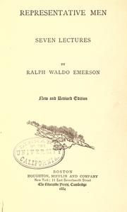 Cover of: Representative men by Ralph Waldo Emerson