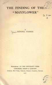 Cover of: The Finding of the "Mayflower" by J. Rendel Harris
