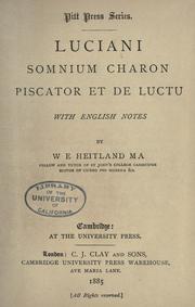 Cover of: Luciani Somnium, Charon, Piscator, et De luctu by Lucian of Samosata, Lucian of Samosata