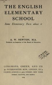 Cover of: English elementary school: some elementary facts about it