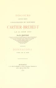 Discours prononcé lors de l'inauguration du monument Cartier-Brébeuf le 24 juin 1889 by Pierre-Joseph-Olivier Chauveau