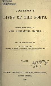 Cover of: Lives of the poets. by Samuel Johnson