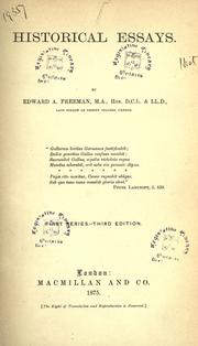 Cover of: Historical essays by Edward Augustus Freeman