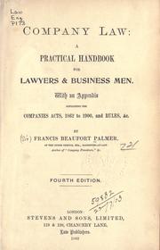 Company law by Sir Francis Beaufort Palmer, Geoffrey Morse